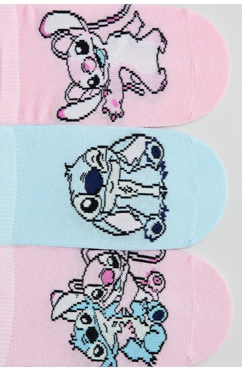 H&M 5-pack ankle socks, Alternate, color, Light Pink/Lilo & Stitch