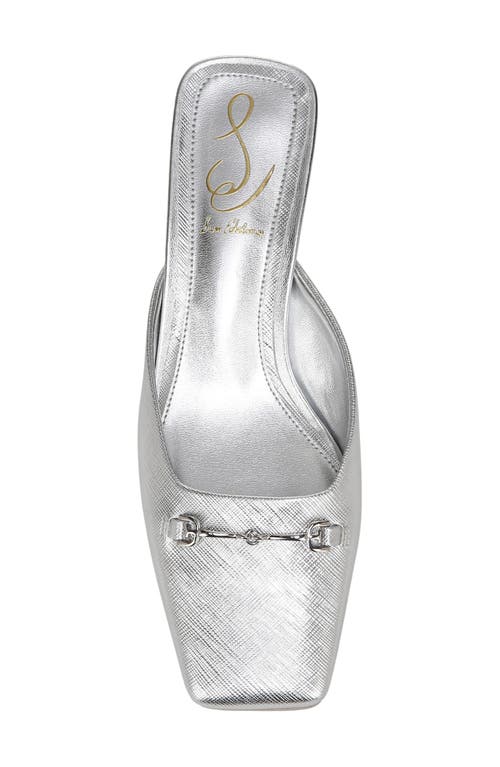 Shop Sam Edelman Ollie Square Toe Bit Mule In Soft Silver