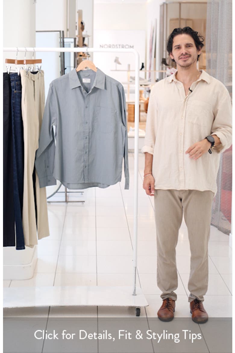 Clancy Stripe Cotton Button-Up Shirt video
