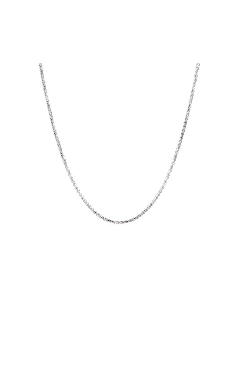 BY ADINA EDEN Solid Round Box Chain Necklace, Main, color, Silver