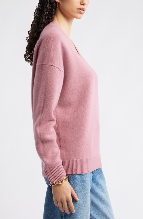 Nordstrom V-neck Wool & Cashmere Sweater In Pink