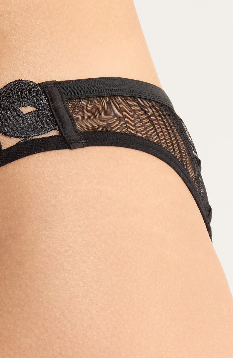 Bluebella Marian Ebroidered Briefs, Alternate, color, Black/ Sheer