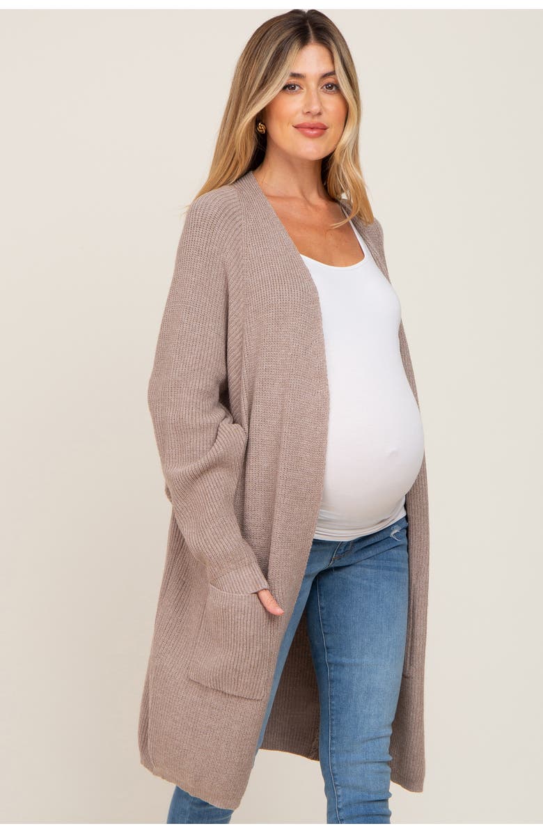 PinkBlush Pocketed Knit Cardigan, Alternate, color, Taupe