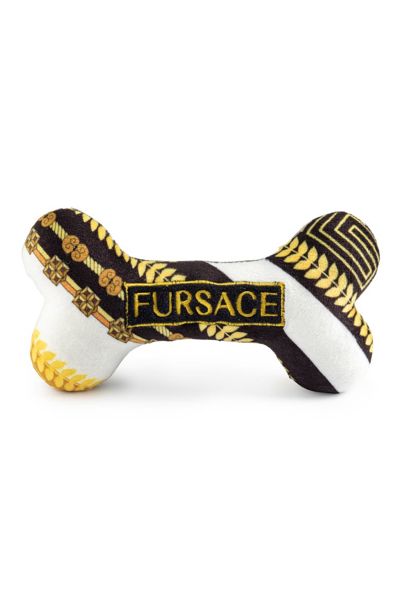 Fursace Bone Squeaker Toy, Main, color, BLACK WHITE GOLD