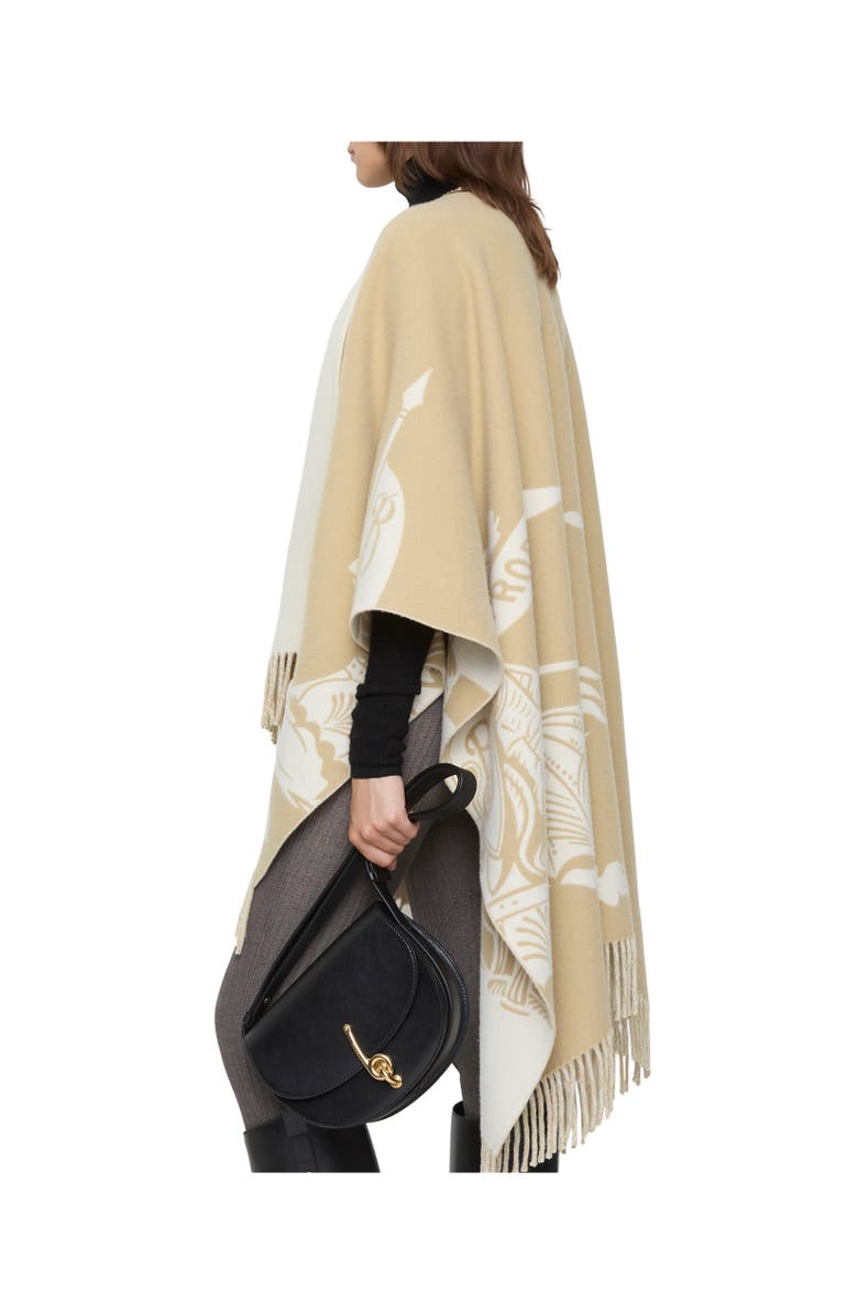 Burberry EKD Wool Cashmere Cape, Alternate, color, Sand