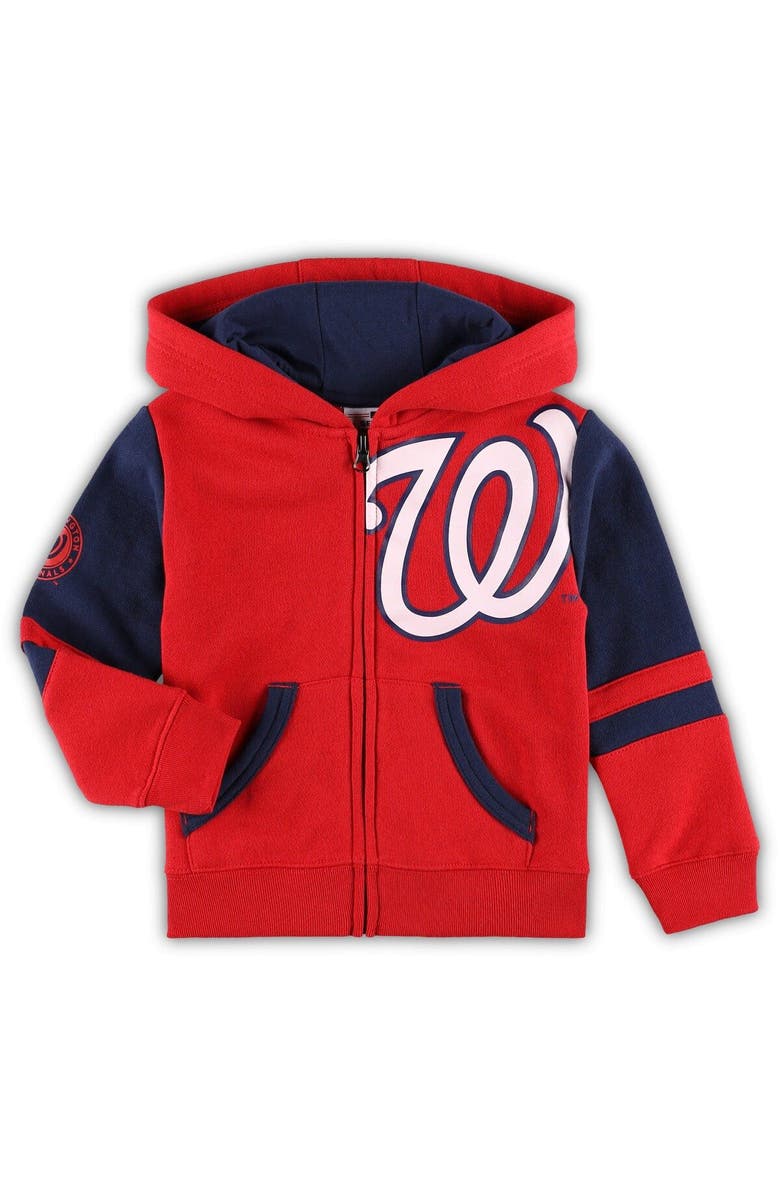 Outerstuff Toddler Red Washington Nationals Fleece Hoodie Full-Zip Jacket, Main, color, 