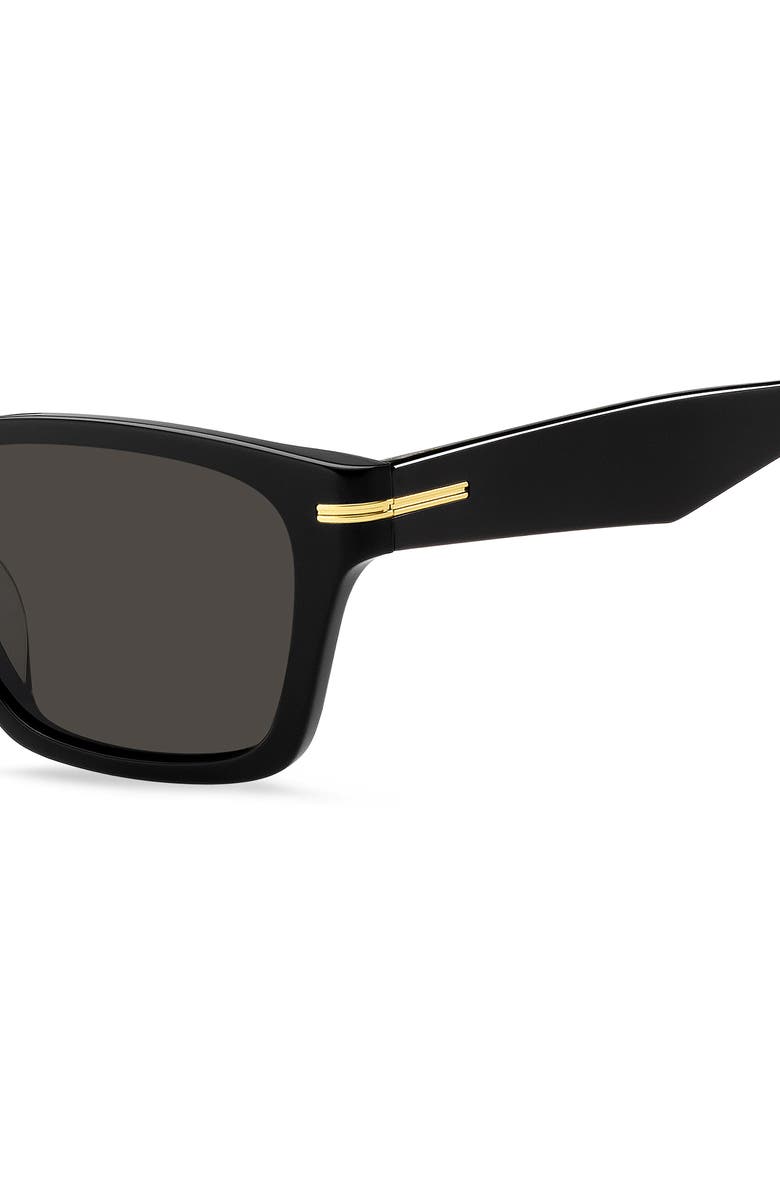 BOSS 56mm Rectangular Sunglasses, Alternate, color, Black/ Grey