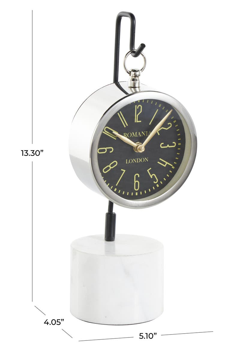 Modern Silver Stainless Steel Clock, Alternate, color, SILVER