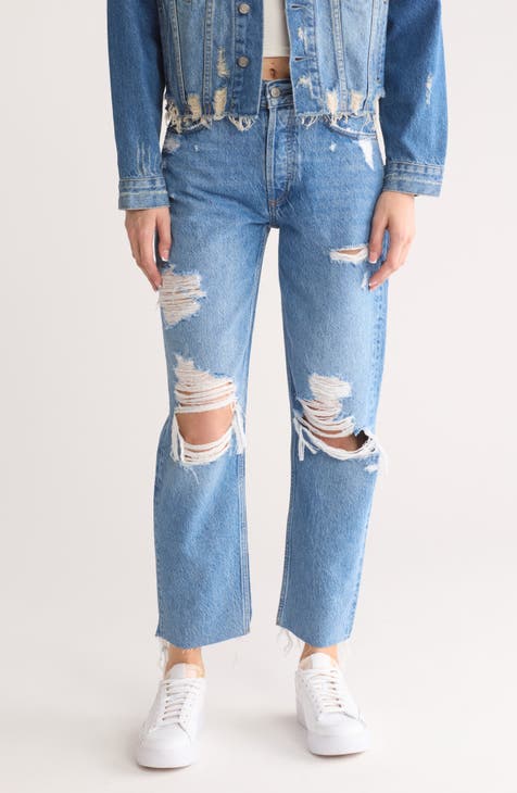 The Tommy Destructed High Waist Ankle Crop Jeans