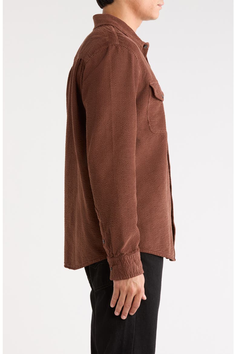 Miller CPO Luxe Seersucker Corduroy Button-Up Shirt, Alternate, color, WOOD BROWN