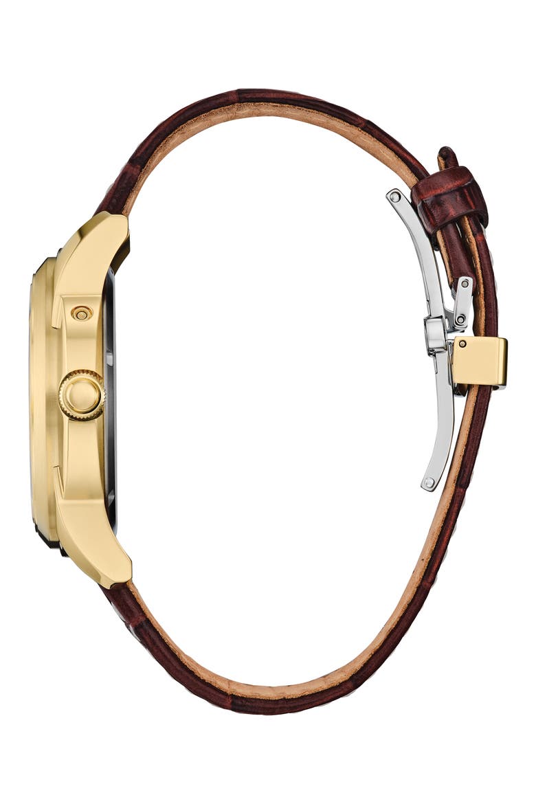 Calendrier Leather Strap Watch, 41.8mm, Alternate, color, BROWN