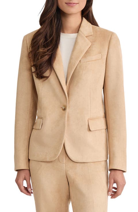 One-Button Notched Lapel Blazer