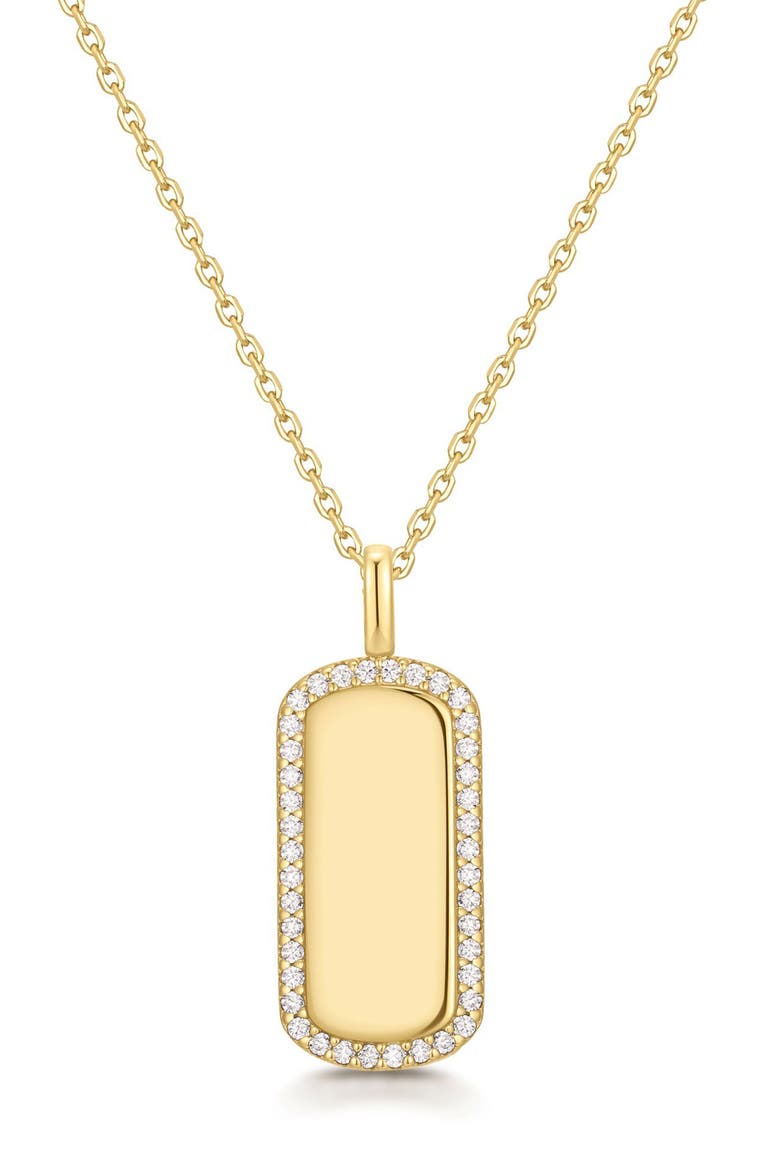 Sparkling Tag Pendant Necklace, Main, color, SHINY GOLD