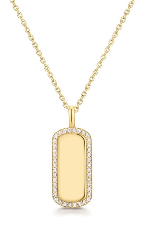 Sparkling Tag Pendant Necklace