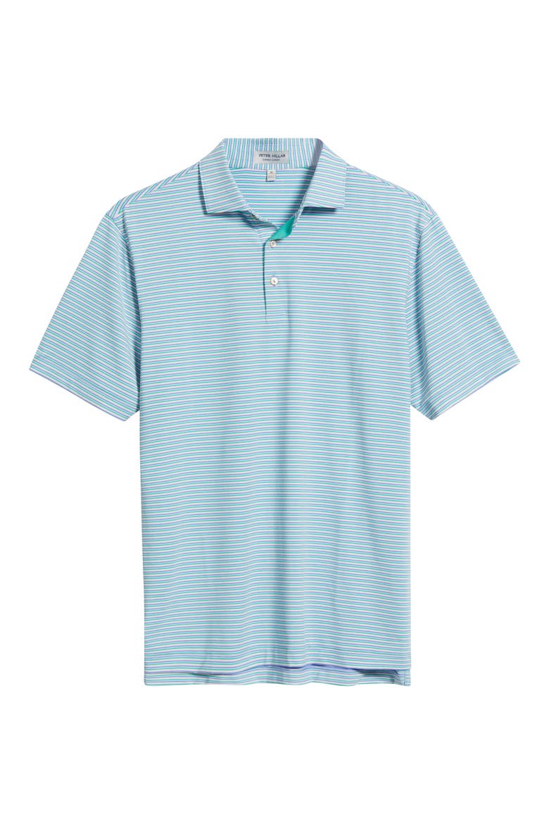 Lenway Stripe Performance Jersey Polo, Alternate, color, SEASIDE BLUE