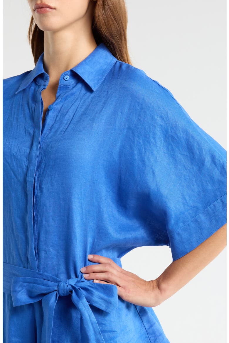 Linen Cover-Up Romper, Alternate, color, SAPPHIRE BLUE