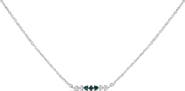 Haus of Brilliance Sterling Silver 1/5 Cttw White and Blue Diamond 6 Stone Bar Necklace