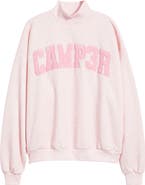 HAPPY CAMP3R Ditsy Daisy Logo Appliqué Mock Neck Graphic Sweatshirt