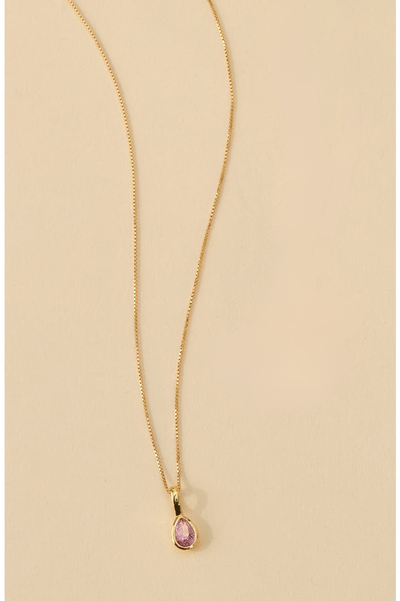 Teardrop Birthstone Pendant Necklace, Alternate, color, GOLD / DECEMBER