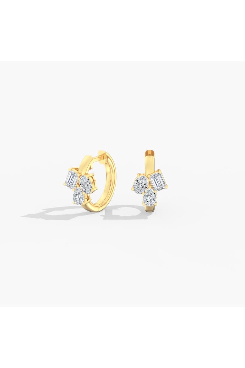 Multi-Shape Cluster Lab Diamond Huggie Hoop in 14K Gold, Main, color, Yellow Gold