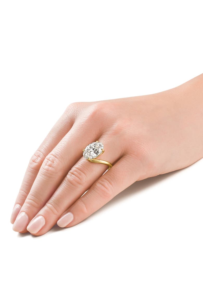 Certified 7Ct Oval Diamond Engagement Ring 14k Gold Lab Grown, Alternate, color, 14k Yellow Gold