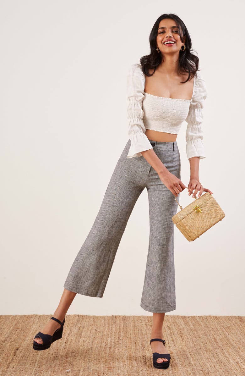 Reformation Tahiti Linen Pants, Alternate, color, 