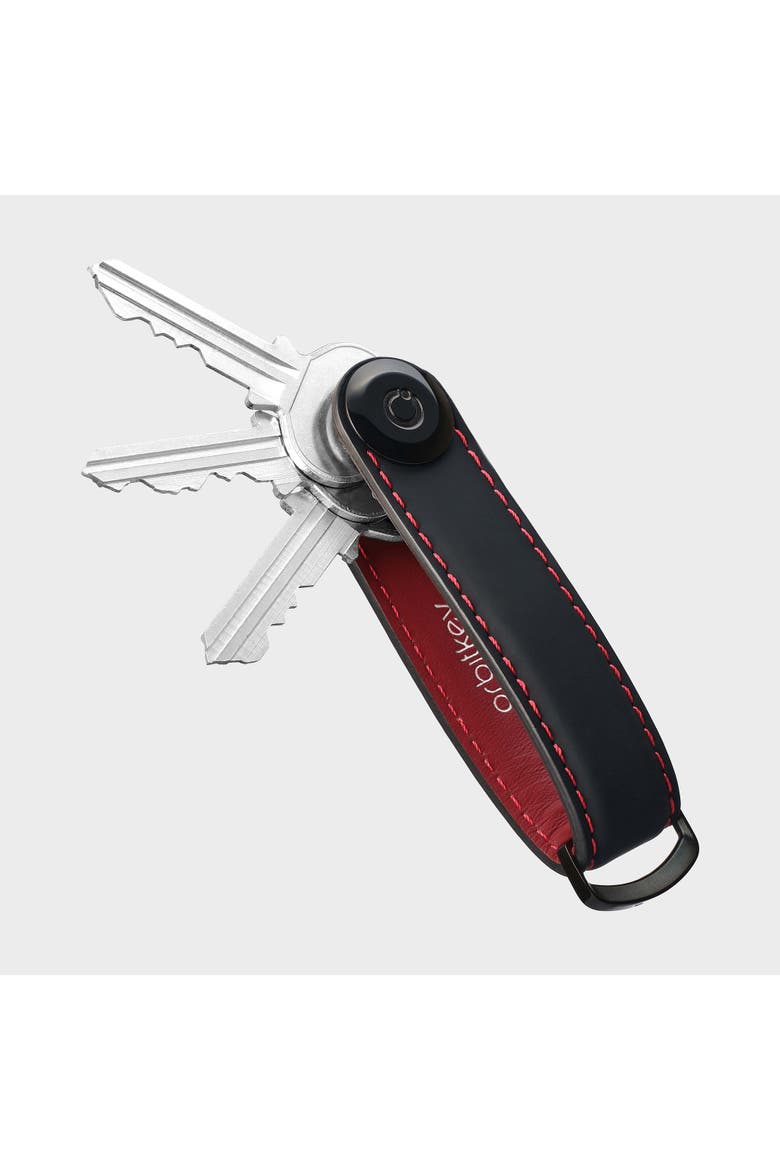 Matte Leather Key Organiser, Alternate, color, Ember