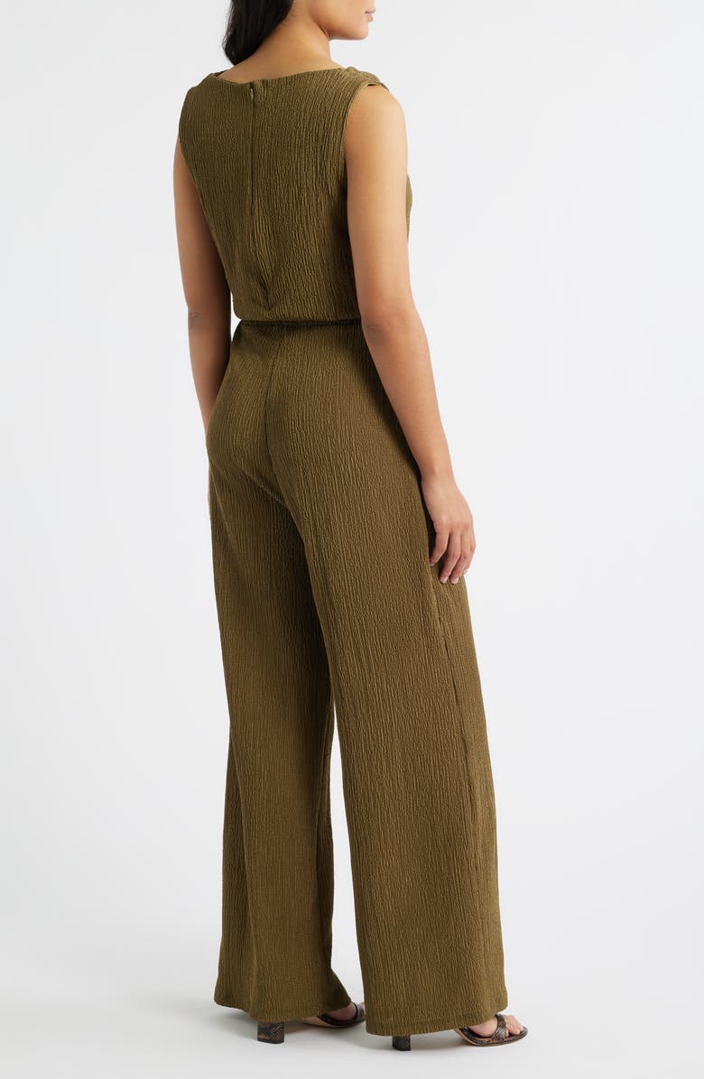 Vince Camuto Textured Knit Jumpsuit, Alternate, color, Olive