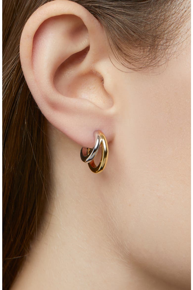 Scarlet Double Hoop Earrings, Alternate, color, TWO TONE