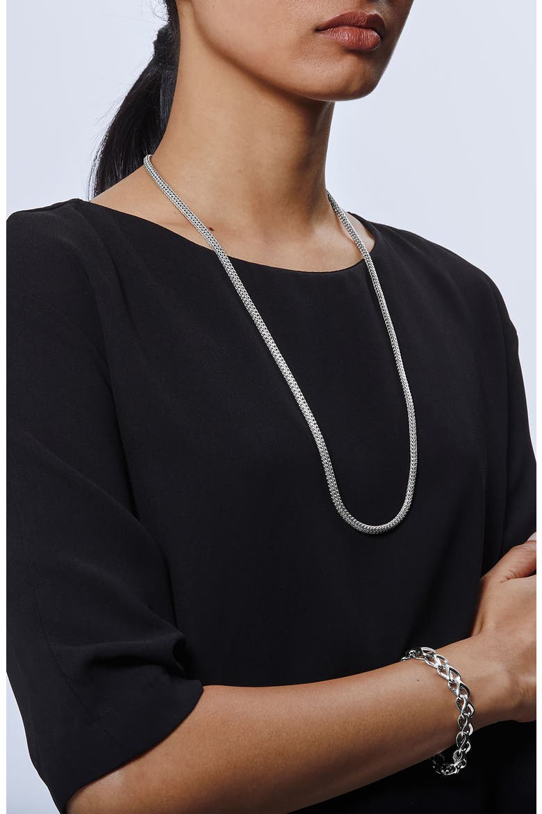 Asli Classic Chain Long Necklace, Alternate, color, SILVER