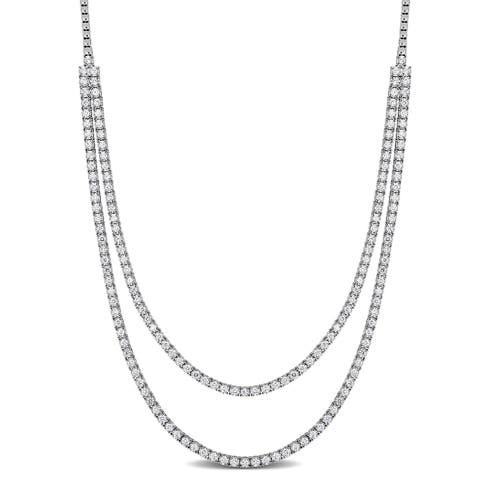 8 7/8ct. t.w. Lab-Grown Diamond Double Strand Necklace 14k