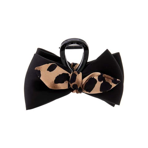 Cheetah Bow Tie Hair Claw Clip