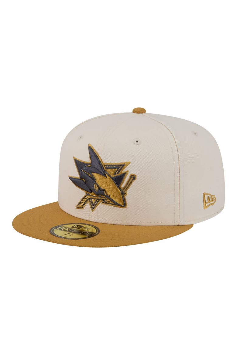 Men's New Era  Cream/Tan San Jose Sharks Colorpack Two-Tone 59FIFTY Fitted Hat, Main, color, Cream