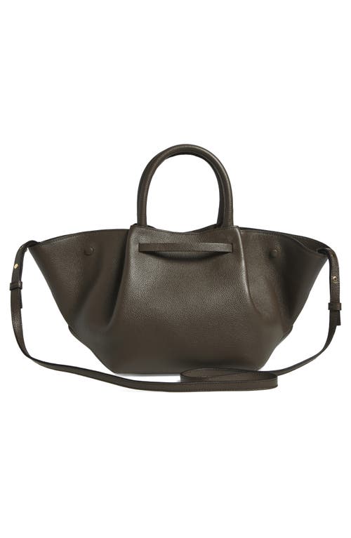 Demellier New York Leather East/west Midi Tote In Green