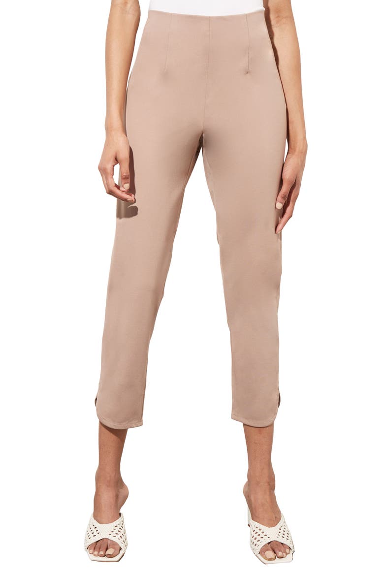 Slim Fit Ponte Crop Pants, Main, color, JAVA