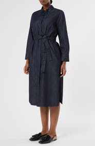 Marina Rinaldi Long Sleeve Cotton Shirtdress