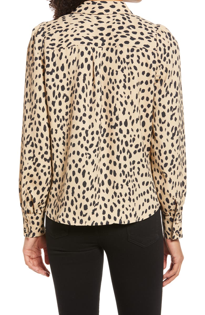 Vince Camuto Abstract Animal Print Long Sleeve Blouse, Alternate, color,