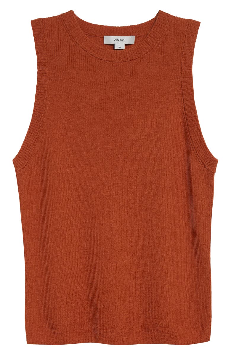 Vince Rib Cashmere & Silk Tank, Alternate, color, Dark Dusk Ember