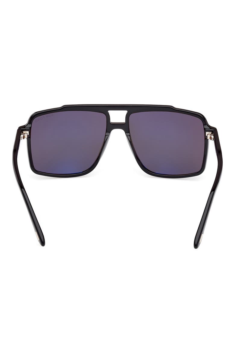 Kemp 59mm Navigator Sunglasses, Alternate, color, SHINY BLACK/ ECO/ SMOKE LENSES
