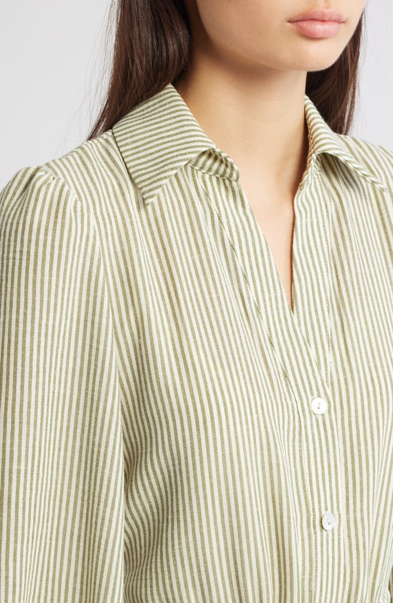 Julia Jordan Stripe Bracelet Sleeve Button-Up Shirtdress, Alternate, color, Ivory Multi