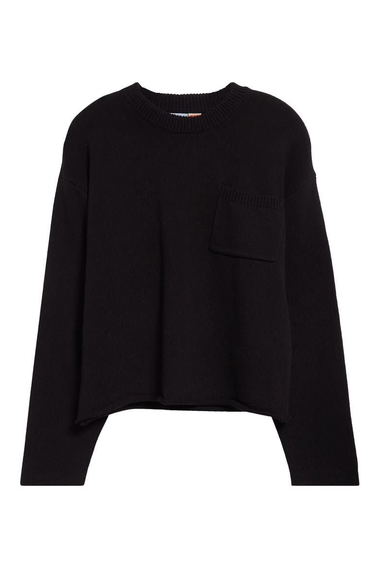 Dom Pocket Crop Sweater, Alternate, color, BLACK SOLID
