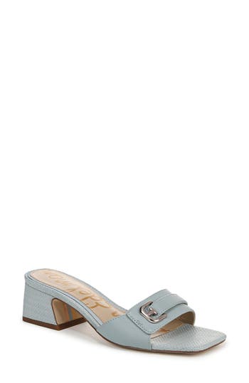 Sam Edelman Wilma Slip On Dress Sandal Cuoio Brown Woven Fabric In Blue