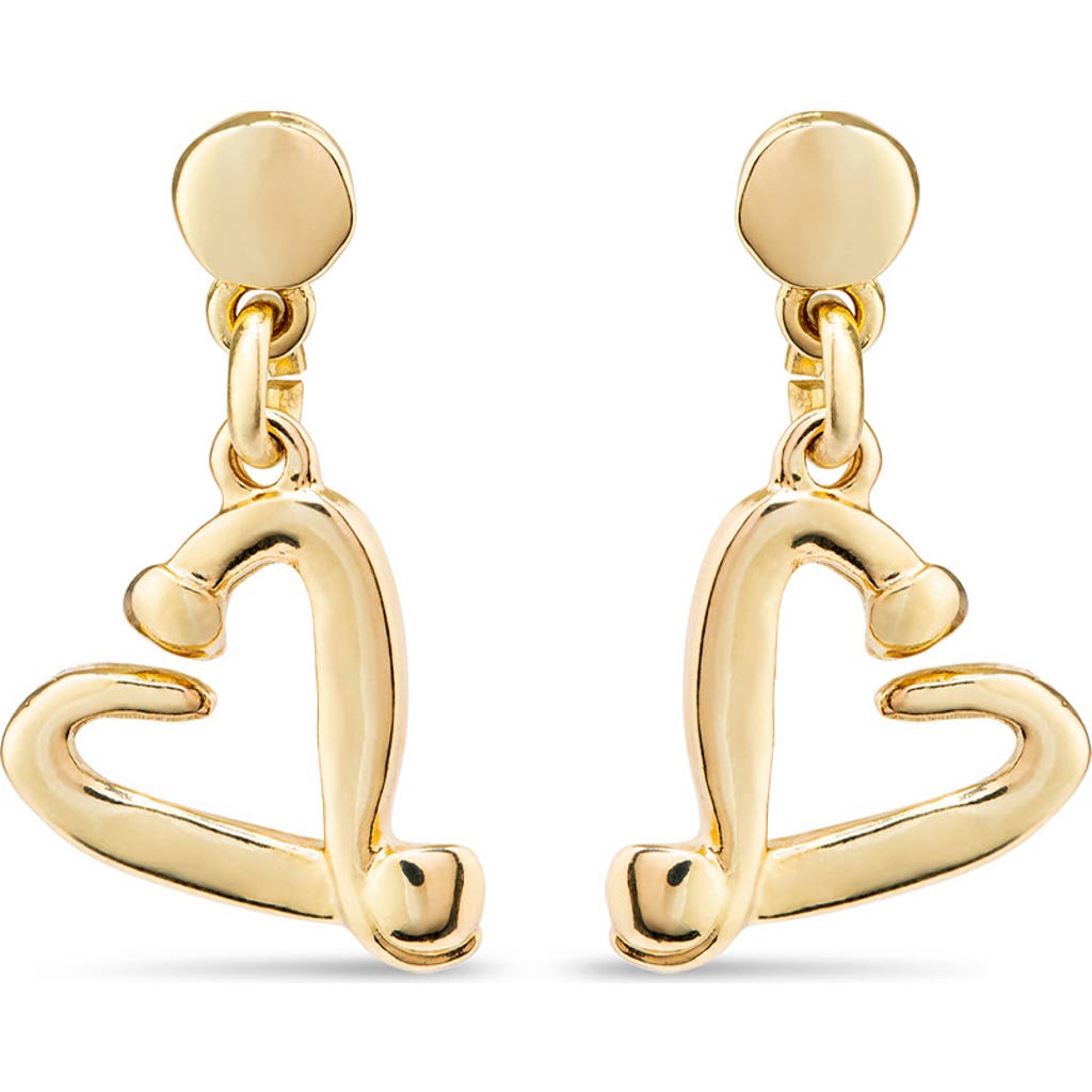 Unode50 18k Gold-plated Nailed Heart Shaped Earrings In Gold