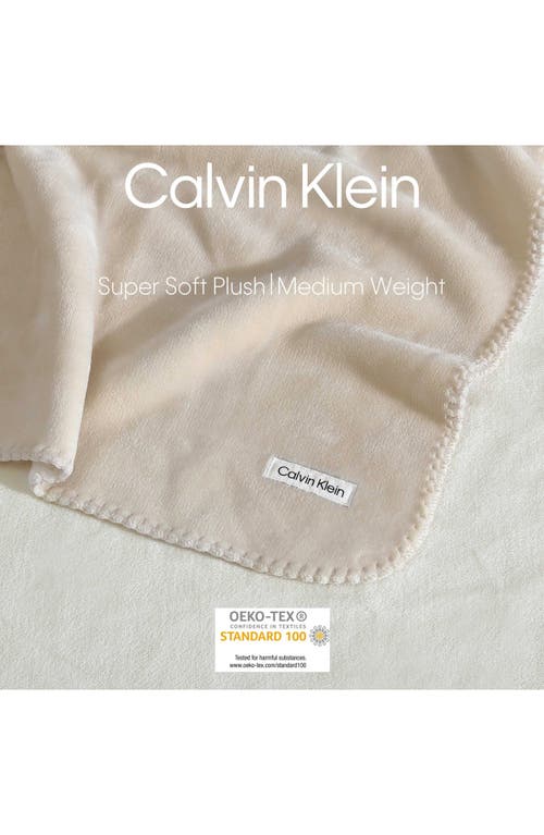 Calvin Klein Home Modern Reversible Throw Blanket In Light Beige