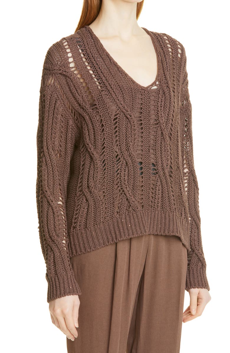 Fabiana Filippi Sequin Cable Knit Sweater, Alternate, color, 