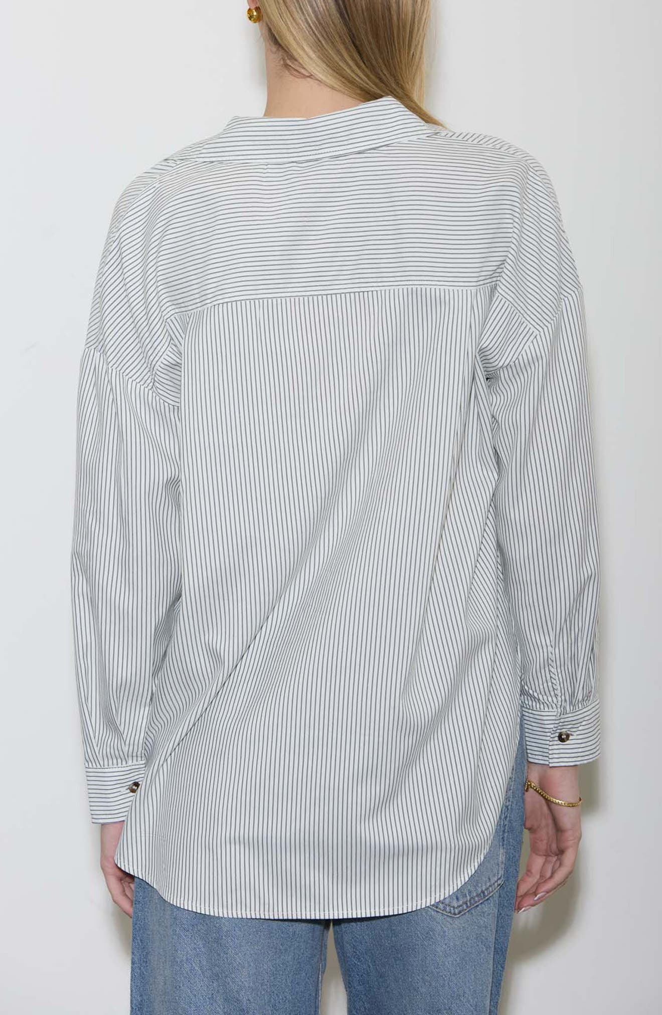 Oversize Stripe Button-Up Shirt - image 4