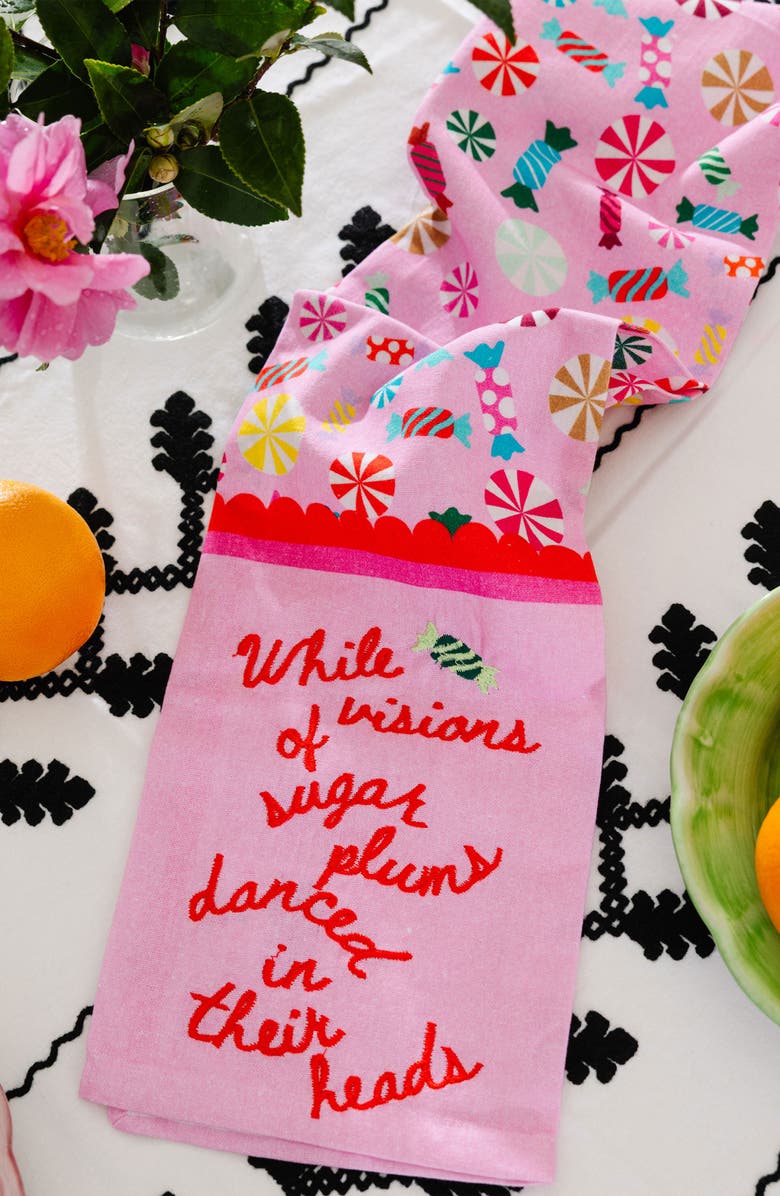 Furbish Sugar Plums Dish Towel, Alternate, color, Pink, Red