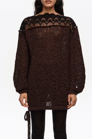 Bimba y Lola Lace Boat Neckline Sweater