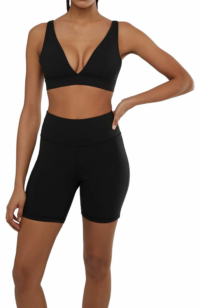 WeWoreWhat V-neck Bralette, Alternate, color, Black