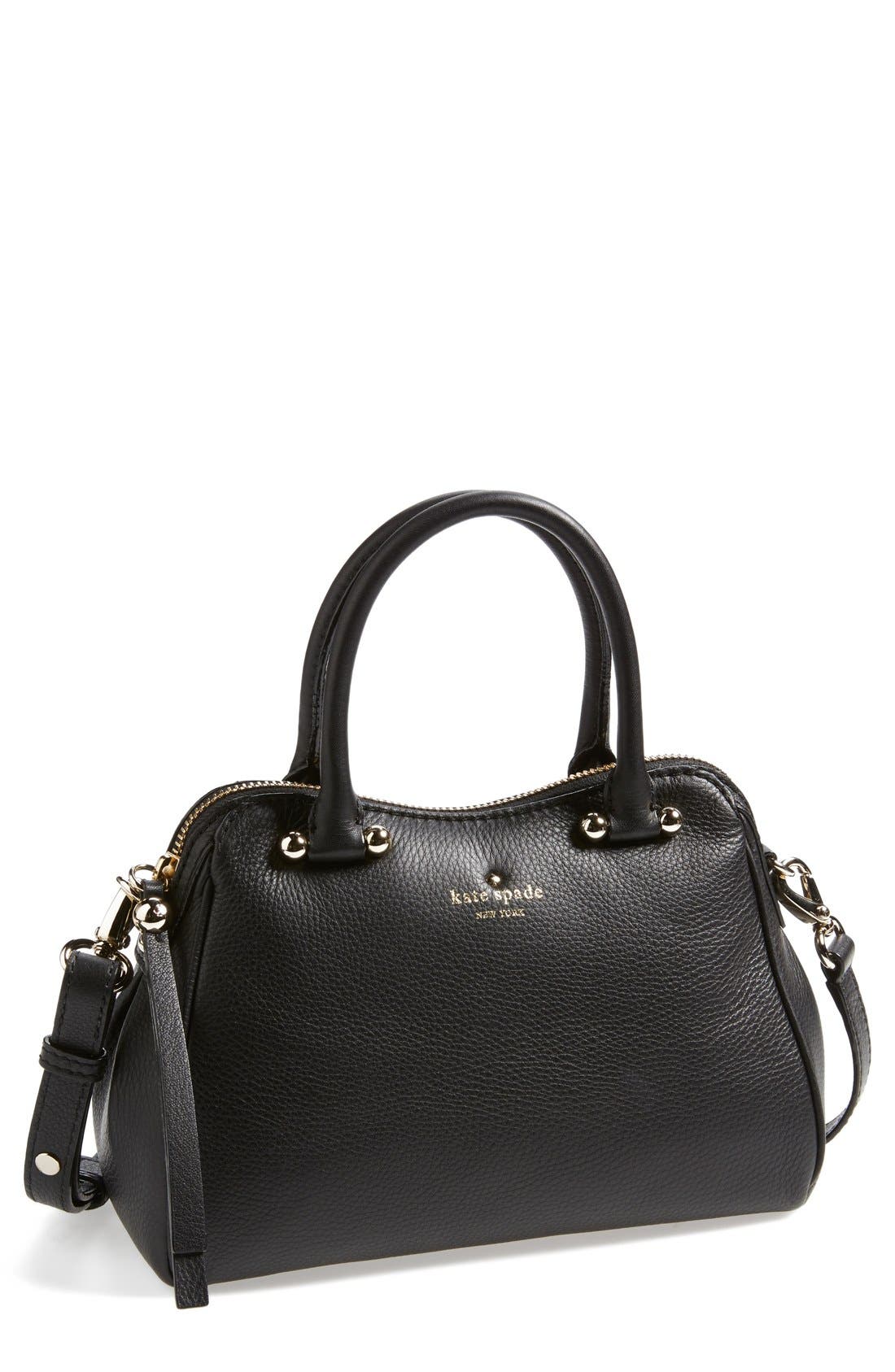 'charles street - mini audrey' leather satchel, Main, color, BLACK